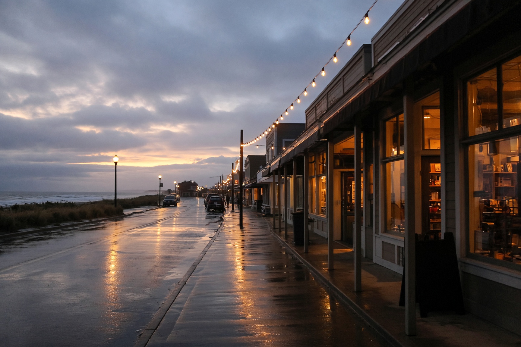 A coastal main street